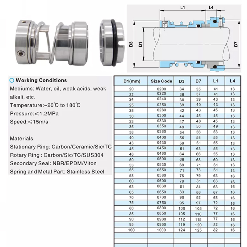 water pump seals drawing