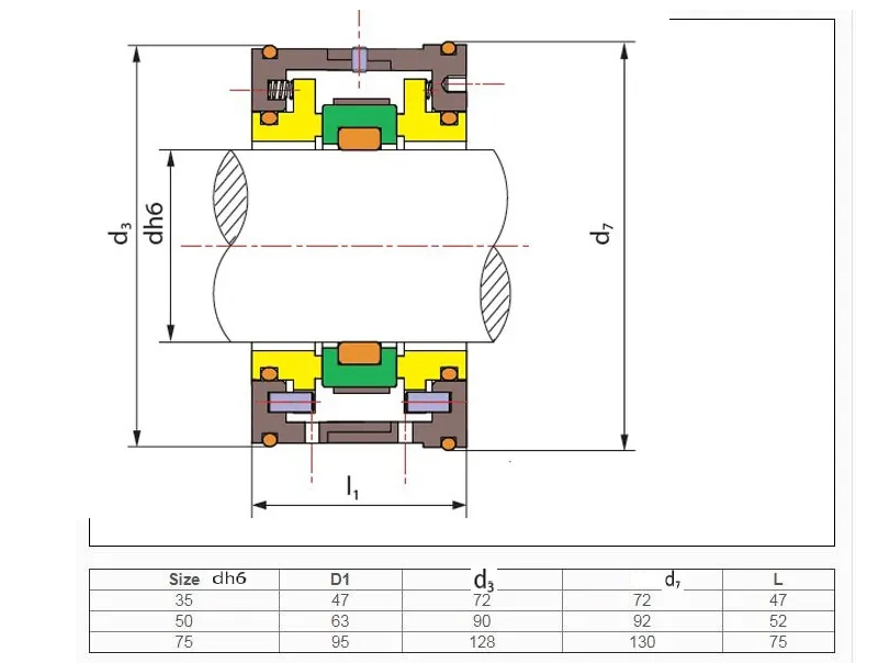 customized pump seal drawing